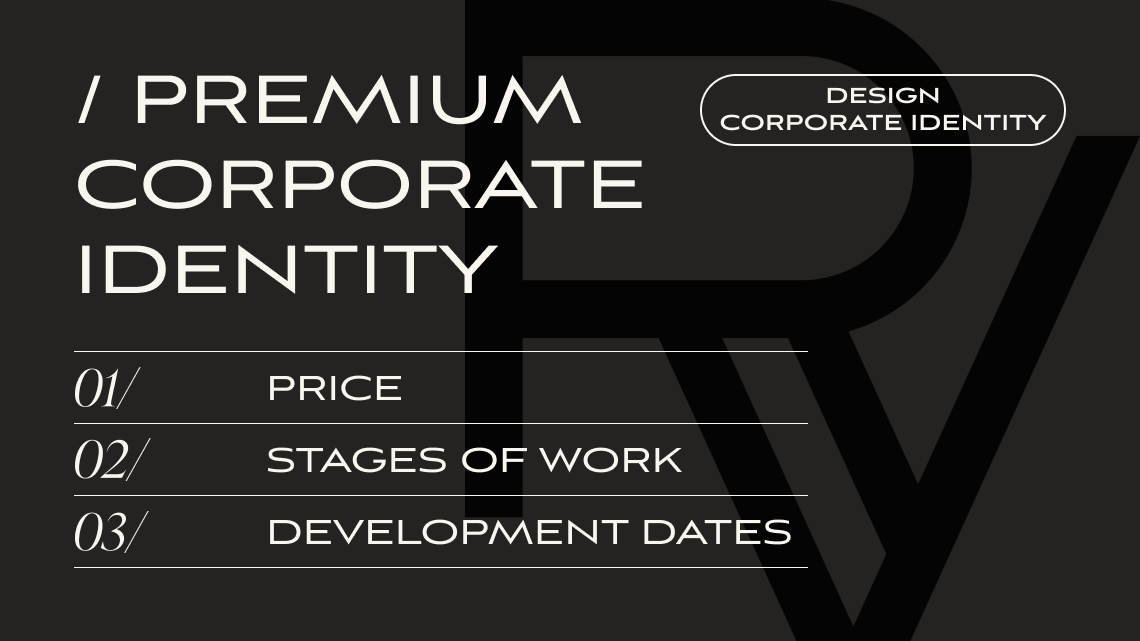 BRAND IDENTITY DEVELOPMENT, «PREMIUM BRAND IDENTITY» PACKAGE | V.RICH STUDIO