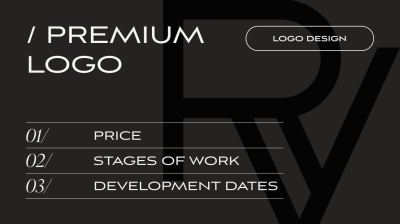 LOGO DEVELOPMENT, «PREMIUM LOGO » PACKAGE | V.RICH STUDIO