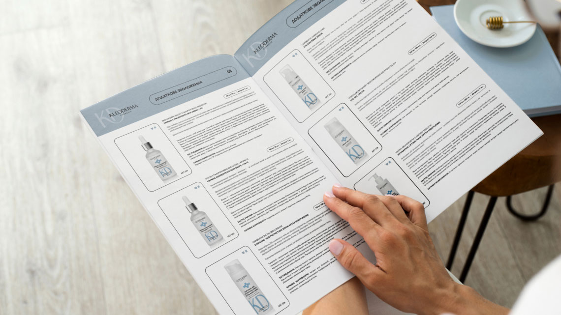 Design overview for the brand Kleoderma