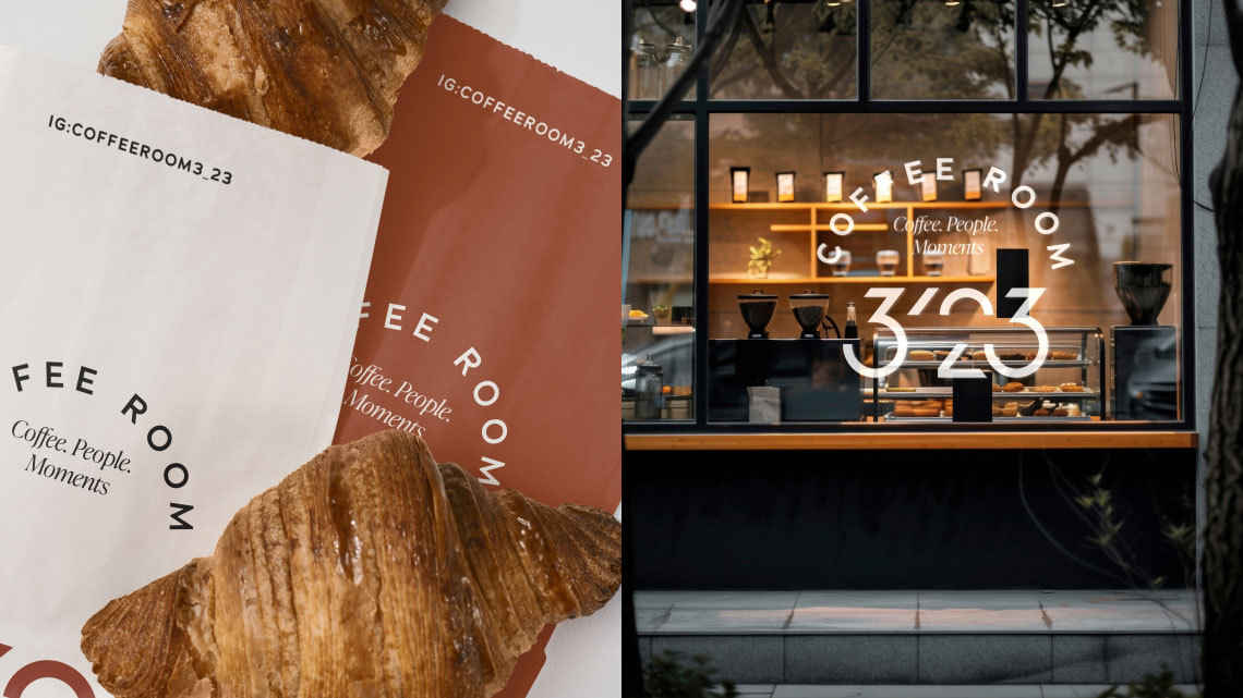 Design overview for the brand Coffee Room 3/23 (Rebranding)