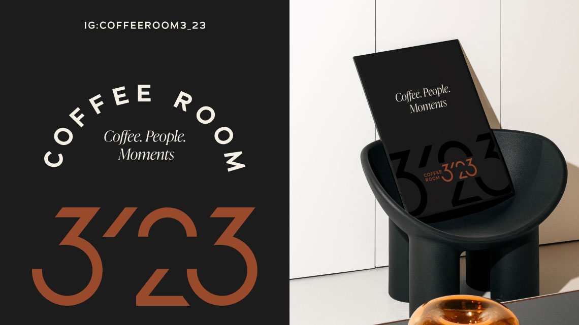 Design overview for the brand Coffee Room 3/23 (Rebranding)