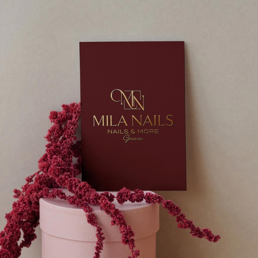 Logo and design development for brand Mila Nails 